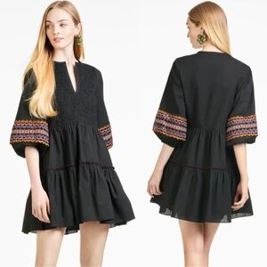 Sachin & Babi Black Coco Embroidered Dress